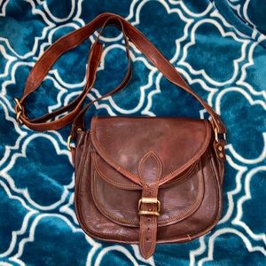 Crossbody Leather Purse Brown